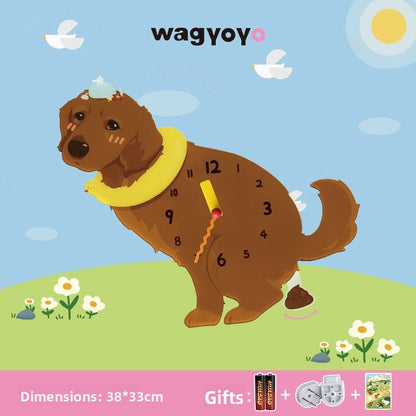 Pet Themed Silent Wall Clock with Moving Decoration