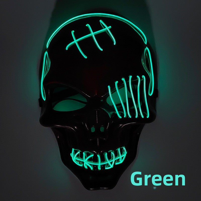 LED Luminous Halloween Skull Mask USB Rechargeable Horror Costume Prop