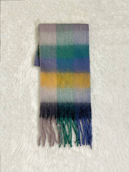 Color Plaid Winter Scarf for Women