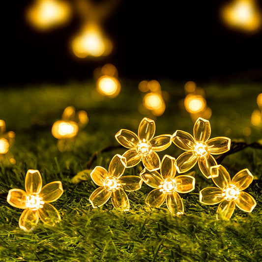 Solar LED Cherry Blossom String Lights for Outdoor Decoration
