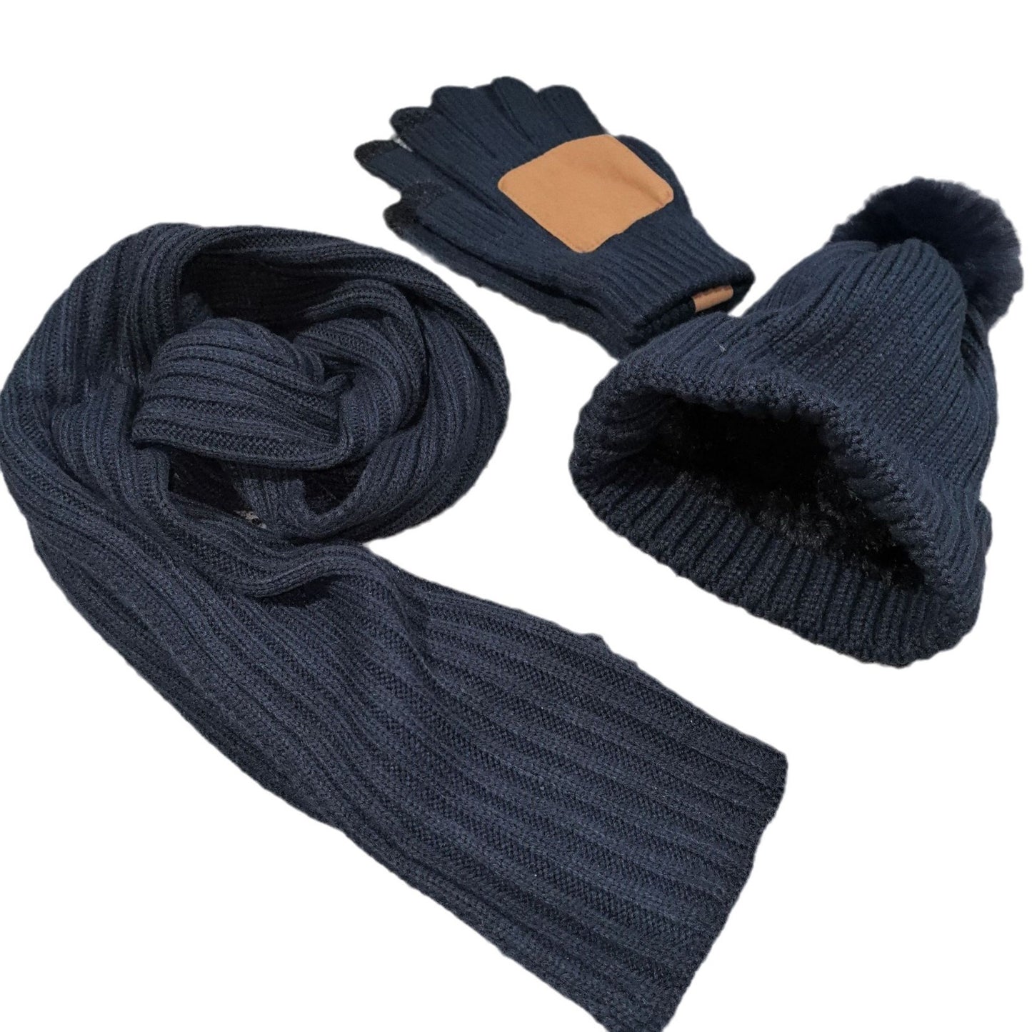 Winter Knitted Hat Scarf Gloves