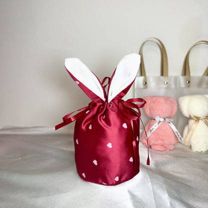 Cross Border Easter Rabbit Ears Velvet Bag Gift Box Candy Box Party Gift Candy Box Creative Ins Bundle Pocket