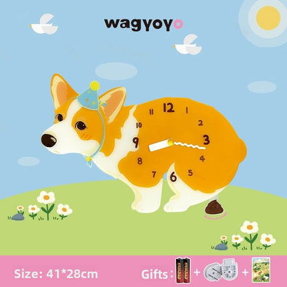 Pet Themed Silent Wall Clock with Moving Decoration