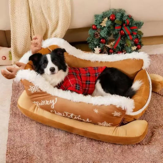 Christmas Sleigh Design Pet Dog House