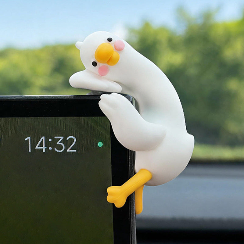 Big White Goose Car Ornaments Cute Cartoon Car Console Decoration