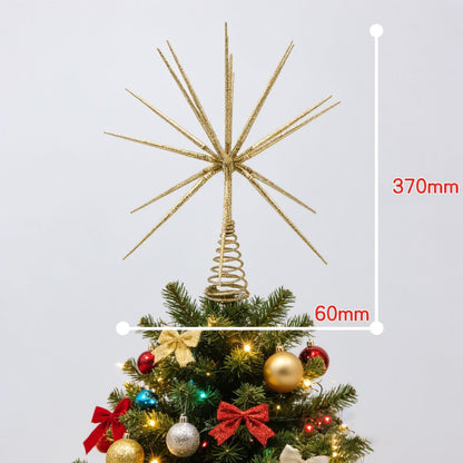 Christmas tree top star golden three-dimensional luminous Decorations