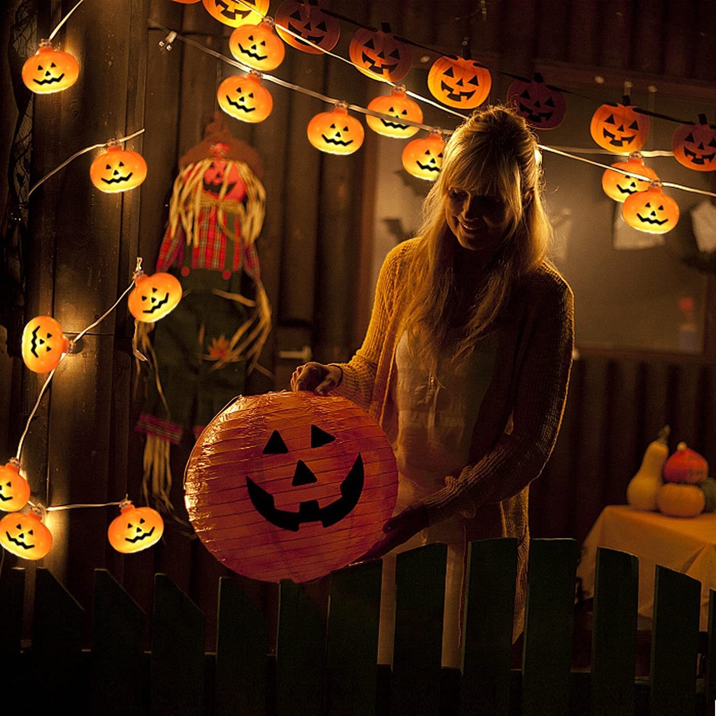 Pumpkin LED String Lights for Halloween Decoration