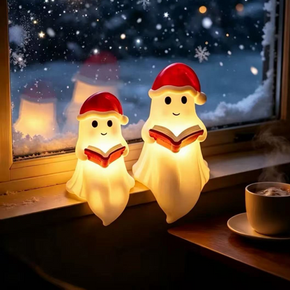 Cute Ghost Reading Book Lamp Christmas Night Light