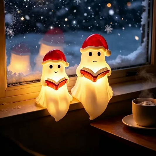 Cute Ghost Reading Book Lamp Christmas Night Light