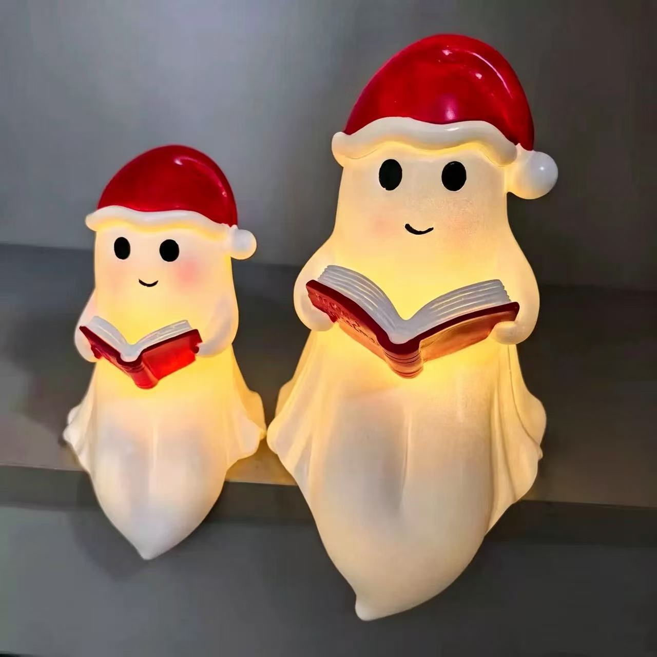 Cute Ghost Reading Book Lamp Christmas Night Light