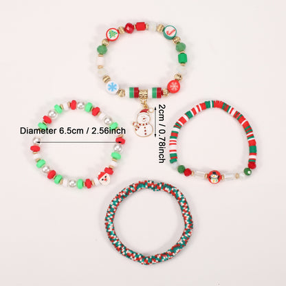 Christmas Beaded Bracelet with Holiday Charms
