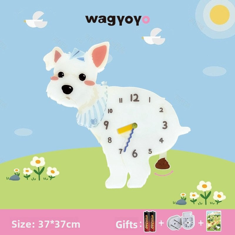 Pet Themed Silent Wall Clock with Moving Decoration