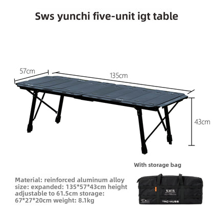 Adjustable Height Aluminum Alloy Folding Outdoor Table