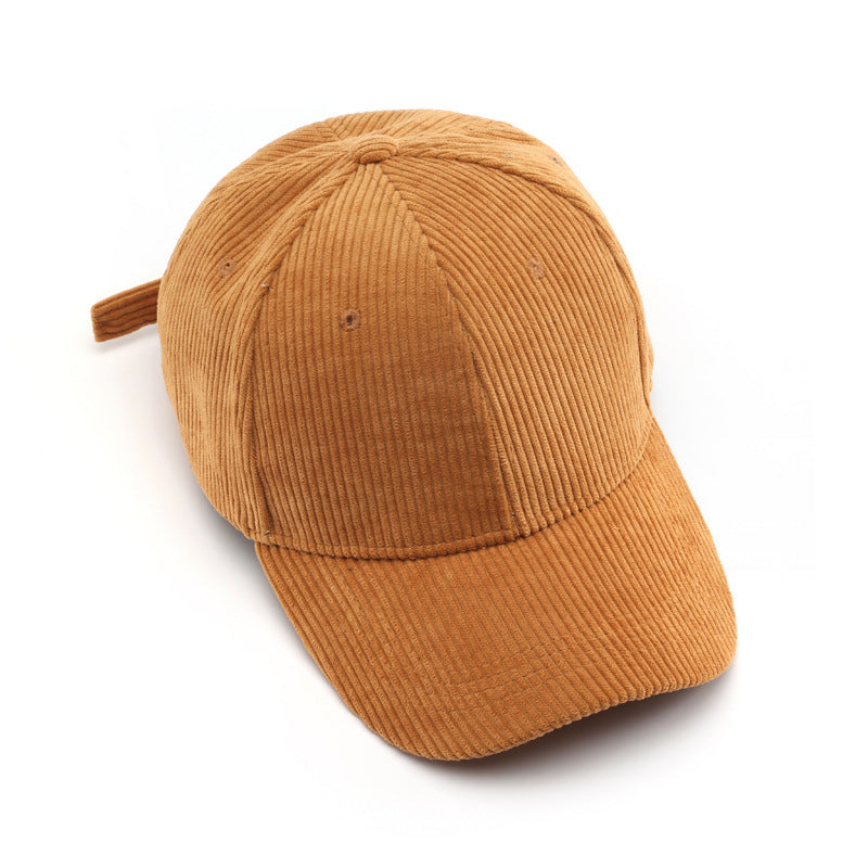 Autumn and Winter Women's Corduroy Emis Style Baseball Cap Japanese Trendy Men's Large Head Circumference Face-Slimming Duckbill Cap