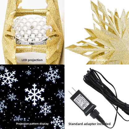 Snowflake Star Projection Christmas Tree Topper
