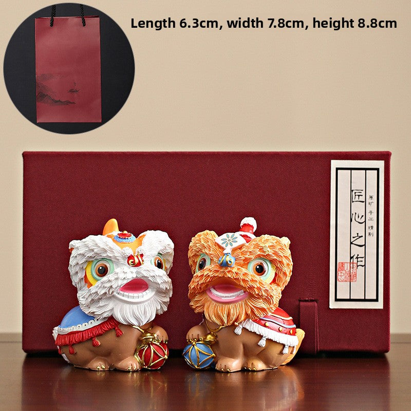 Chinese Style Resin Lion Decoration
