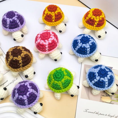 Cartoon Crochet Turtle Keychain DIY Pendant Gift