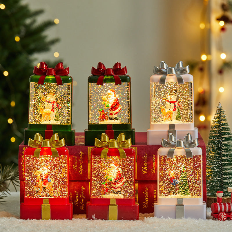 Christmas water-filled small wind lamp decoration item