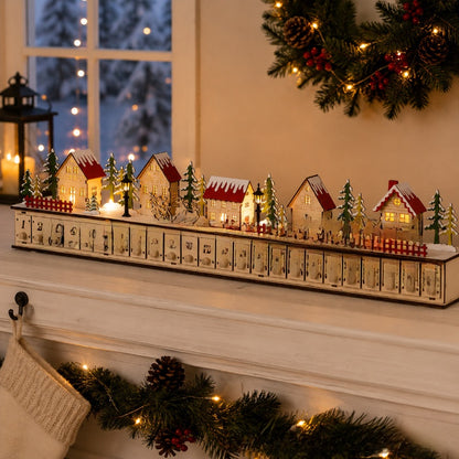 Christmas Advent Calendar Wooden Countdown Gift Box