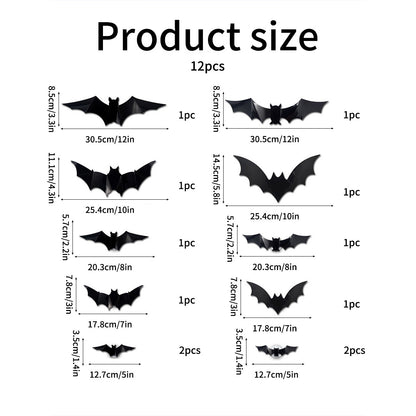 Halloween 3D LED Bat Night Light Wall Decoration