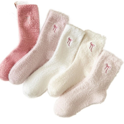 Autumn and winter mink velvet socks
