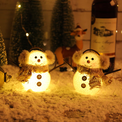 Christmas glowing little snowman figurine