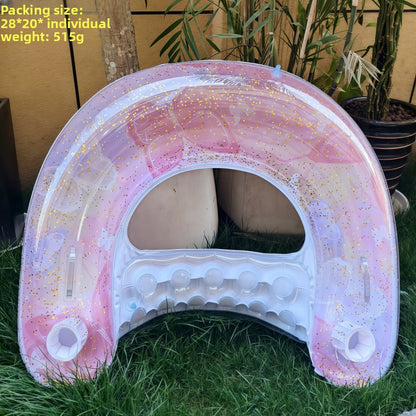 Foldable inflatable backrest striped float