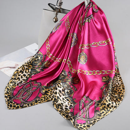 Retro Cashew Pattern Silk Scarf, Large Square Scarf for Women, Stylish and Fashionable for Spring, Autumn, and Winter, Thin Summer Shawl