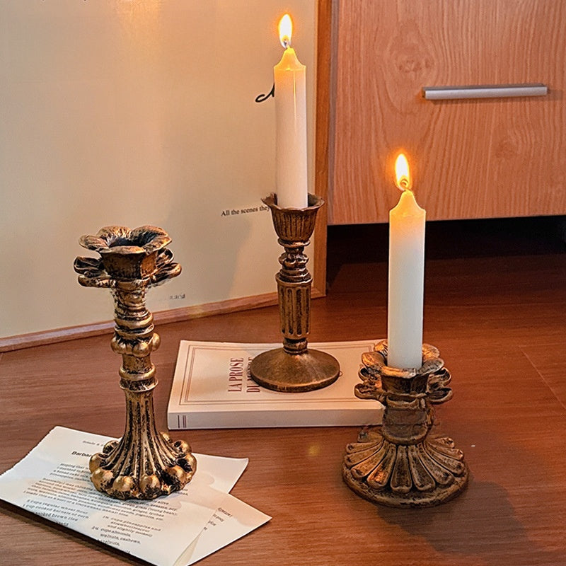 Retro Resin Candle Holder for Table Decor