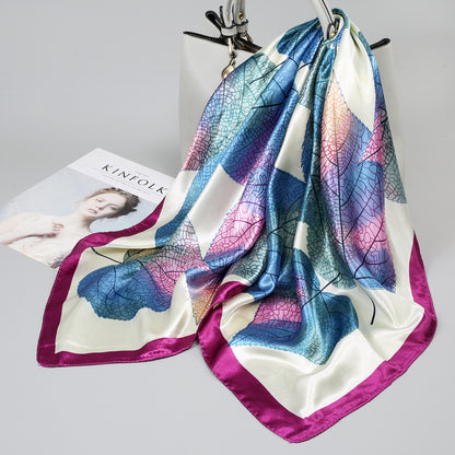 Retro Cashew Pattern Silk Scarf, Large Square Scarf for Women, Stylish and Fashionable for Spring, Autumn, and Winter, Thin Summer Shawl