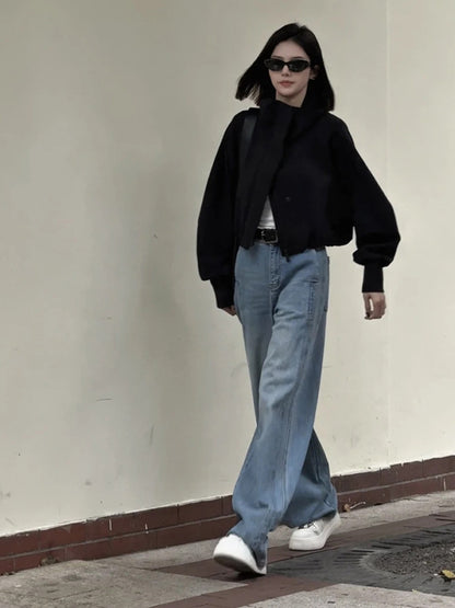 Trendy Black Cardigan Jacket for Women