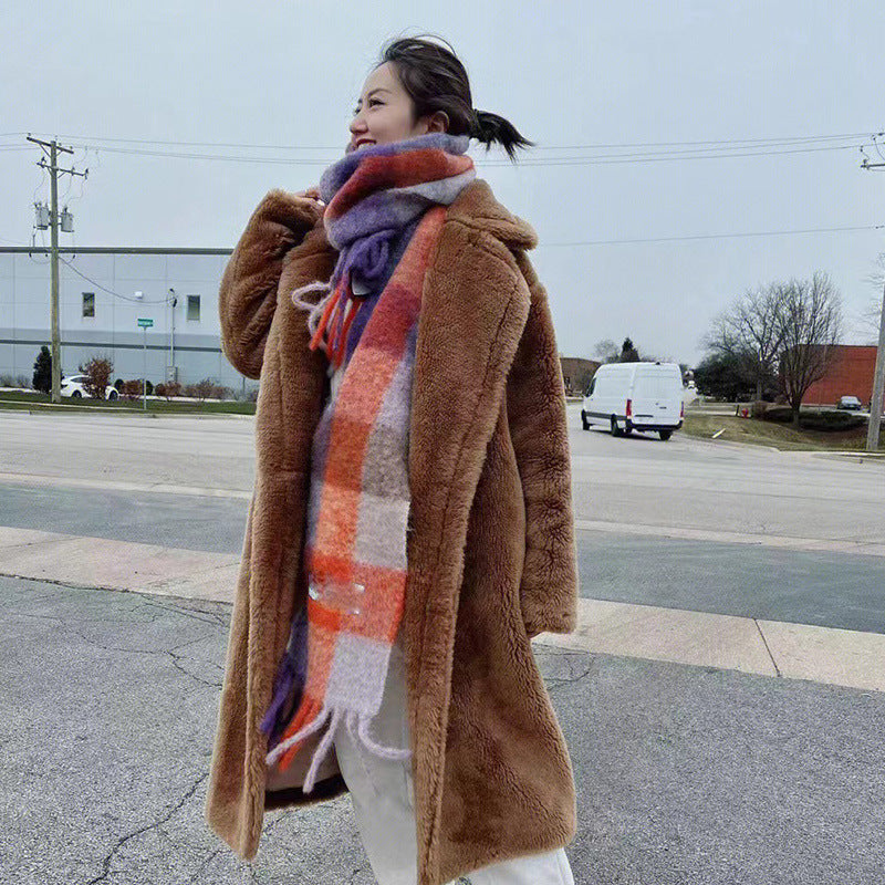 Color Plaid Winter Scarf for Women