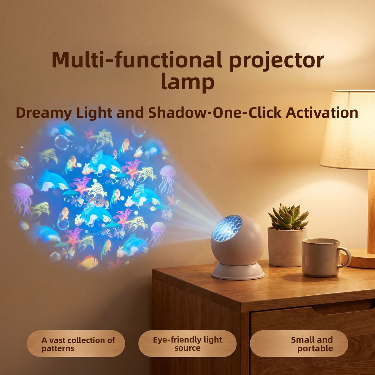 Dynamic Rotating Projection Light for Holiday Decoration