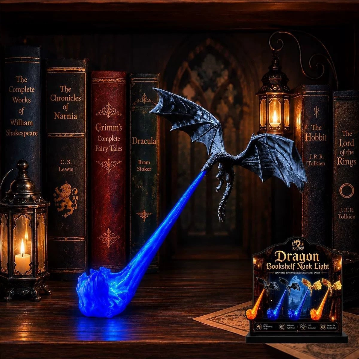 Printed Dragon Bookshelf Decor