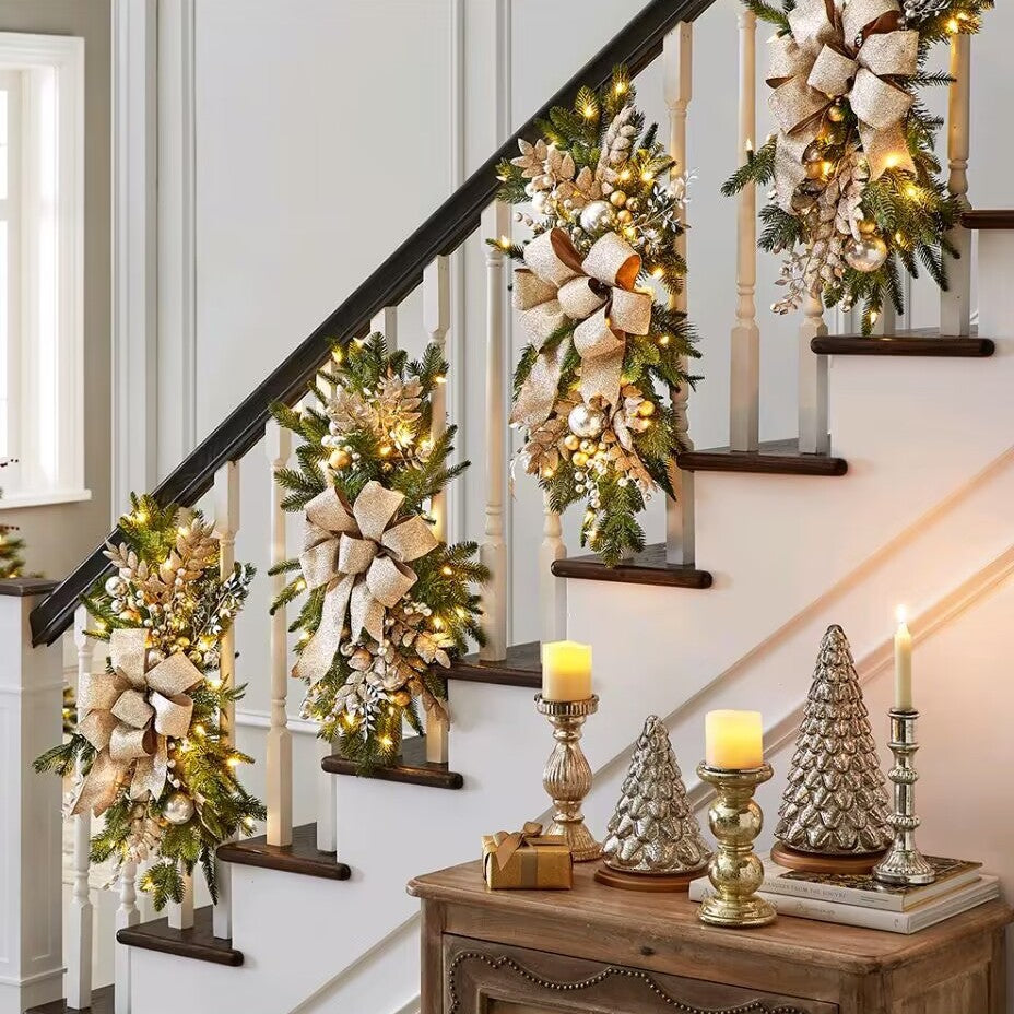 Nordic Christmas Bow Door Hanging Decoration