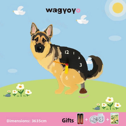 Pet Themed Silent Wall Clock with Moving Decoration