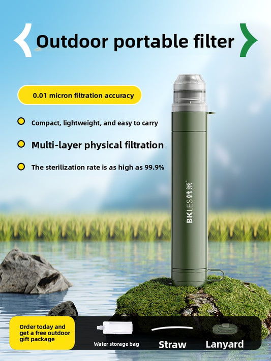Portable Outdoor Water Purifier with Direct Drinking Filter
