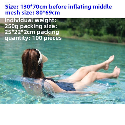 Foldable inflatable backrest striped float