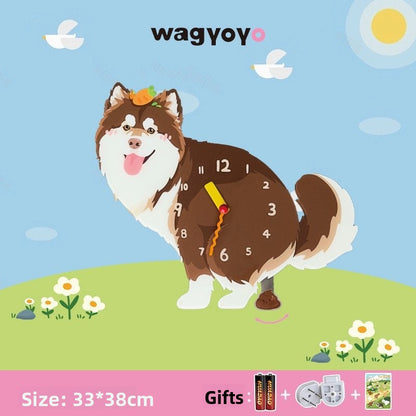 Pet Themed Silent Wall Clock with Moving Decoration