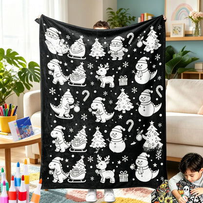 Christmas DIY Coloring Flannel Blanket