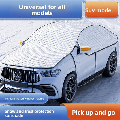 Universal Winter Snow Shield, Snow and Frost Protection, Car Front Glass Sunshade, Sun Protection Half Car Cover