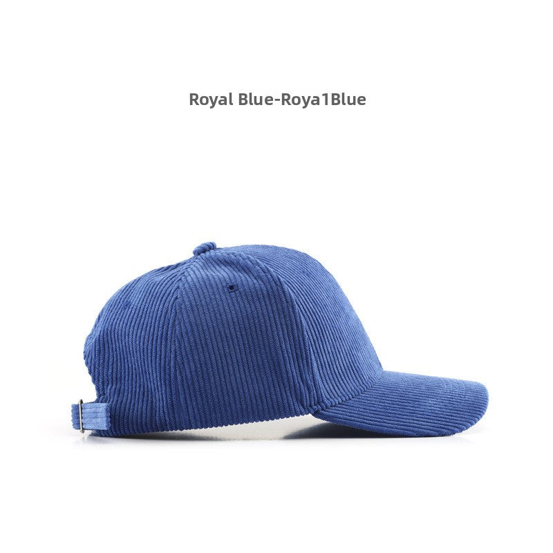 Autumn and Winter Women's Corduroy Emis Style Baseball Cap Japanese Trendy Men's Large Head Circumference Face-Slimming Duckbill Cap