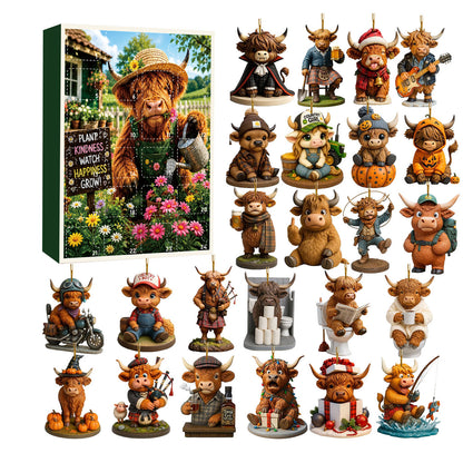 Highland Cow Christmas Acrylic Ornament Blind Box