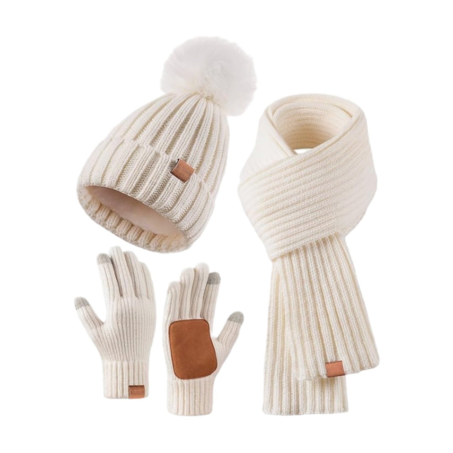 Winter Knitted Hat Scarf Gloves