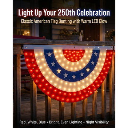 LED Patriotic Half Circle Flag for Outdoor Decoration