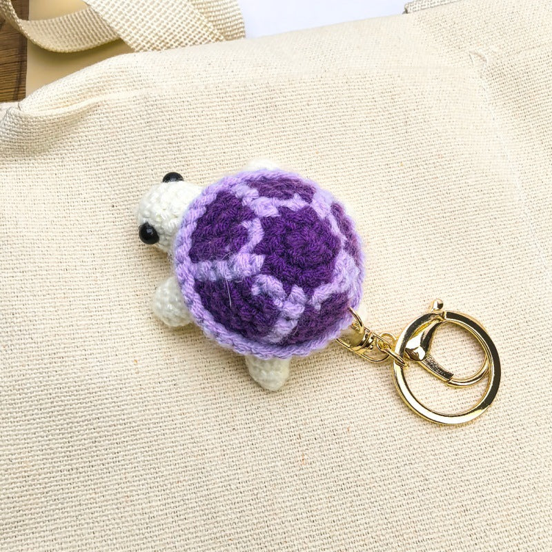Cartoon Crochet Turtle Keychain DIY Pendant Gift