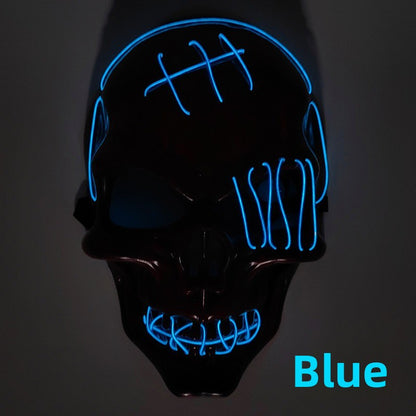 LED Luminous Halloween Skull Mask USB Rechargeable Horror Costume Prop