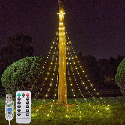 Christmas Leather Wire Tree Top Lights Waterfall Lights