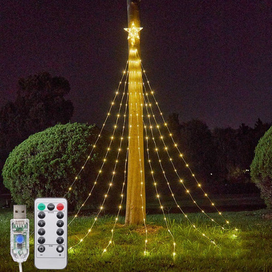 Christmas Leather Wire Tree Top Lights Waterfall Lights