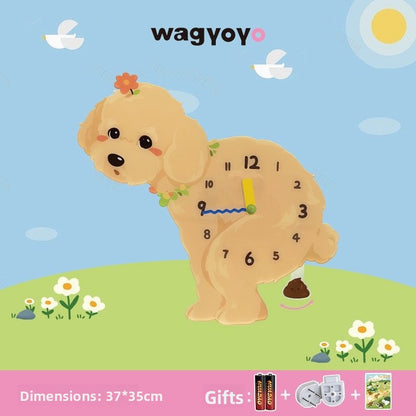 Pet Themed Silent Wall Clock with Moving Decoration